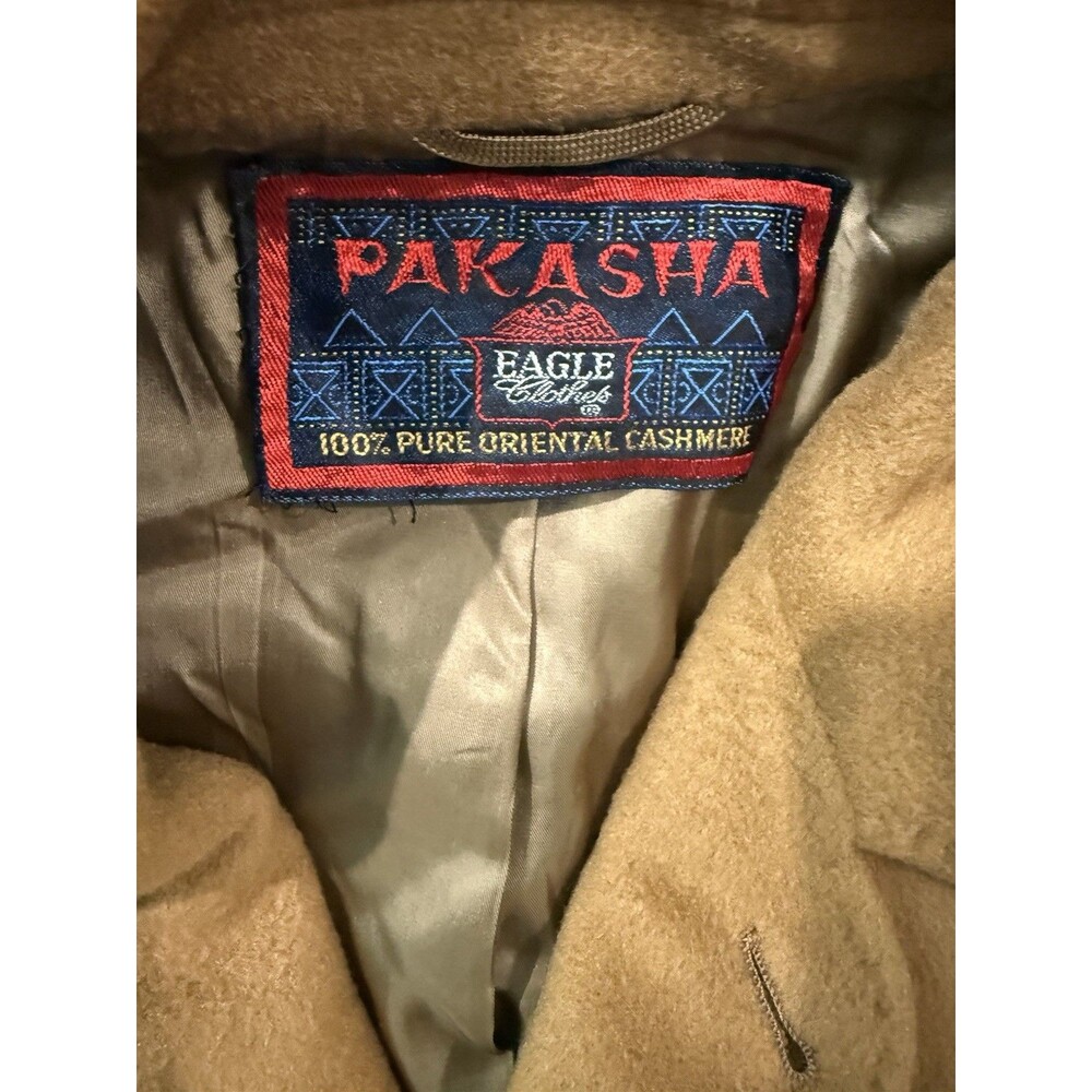 Pakasha 100% Pure Oriental Vintage Cashmere Over Coat EAGLE CLOTHES Size 46 XL - Picture 2 of 6